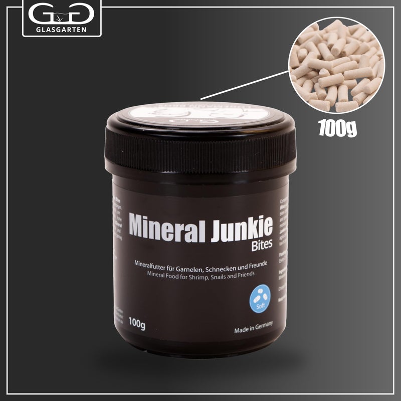 GlasGarten Mineral Junkie Bites (Sticks) for Shrimps, Crayfish, Crabs, Snails (100g) - Image 2